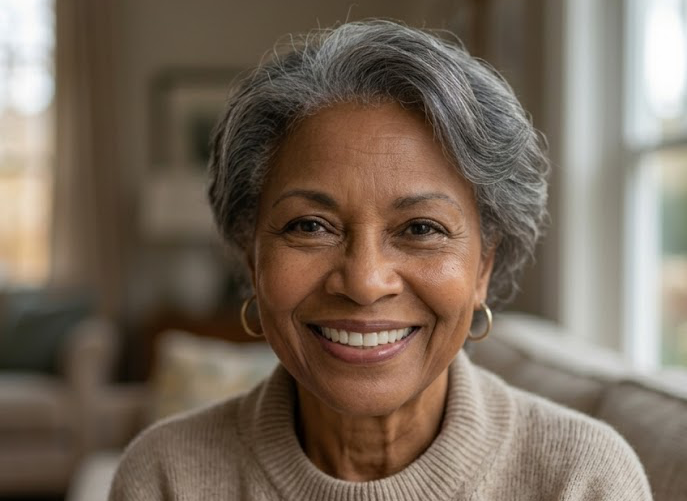 Smiling dental patient